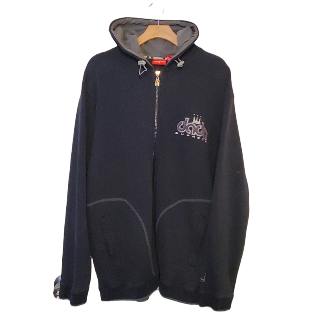 DADA SUPREME Large Grey/ Black Zip Up Hoodie